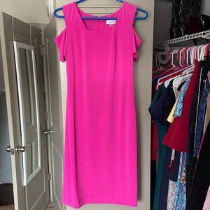 Calvin Klein pink cold shoulder dress size 2